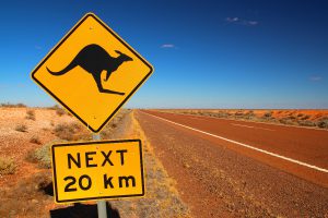 Australie voyage panneau kangourou passeport